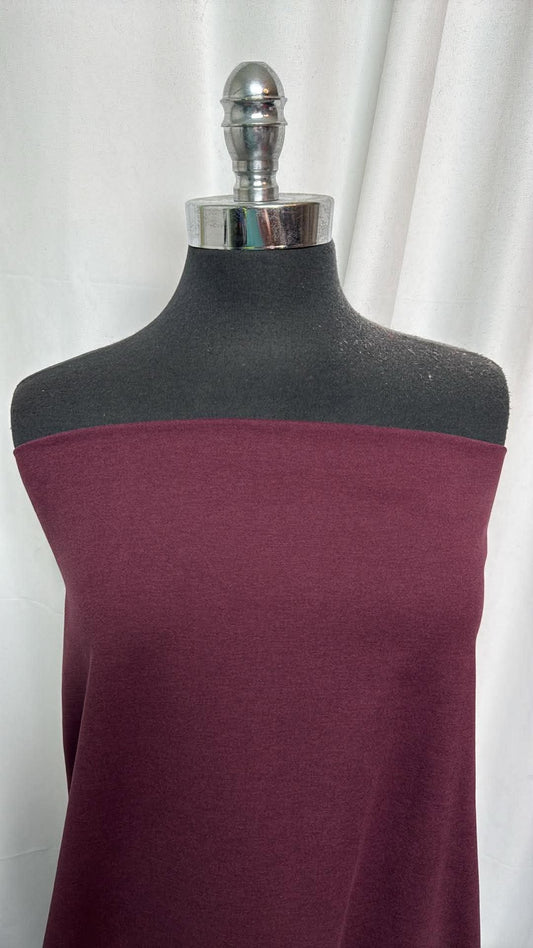 Midnight Burgundy Heather - Peached Performance - By the 1/2 Yard