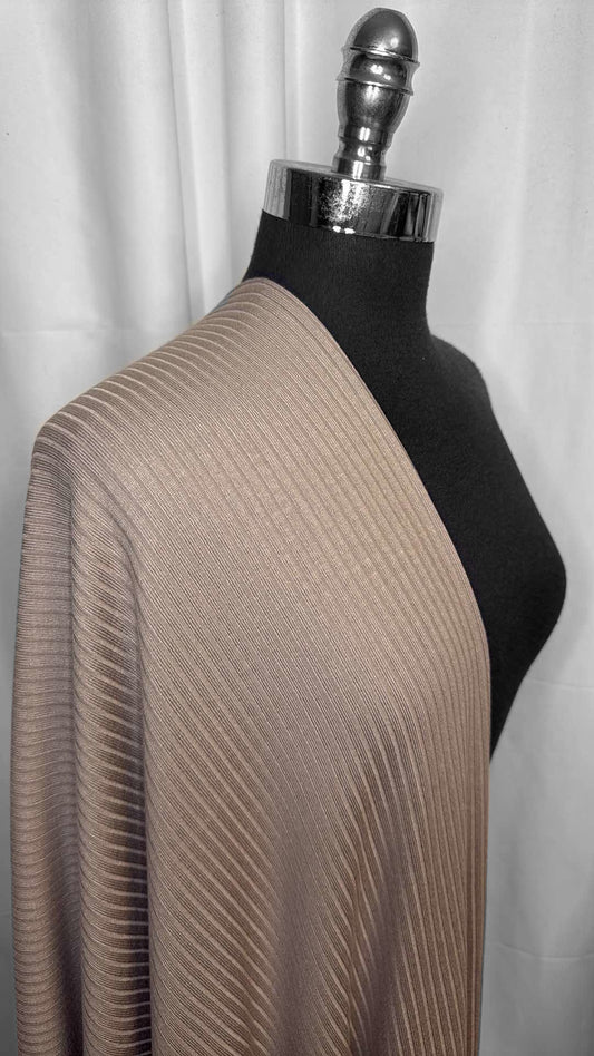 Taupe -  Modal Rib Sweater Knit - 2 Yard Cut