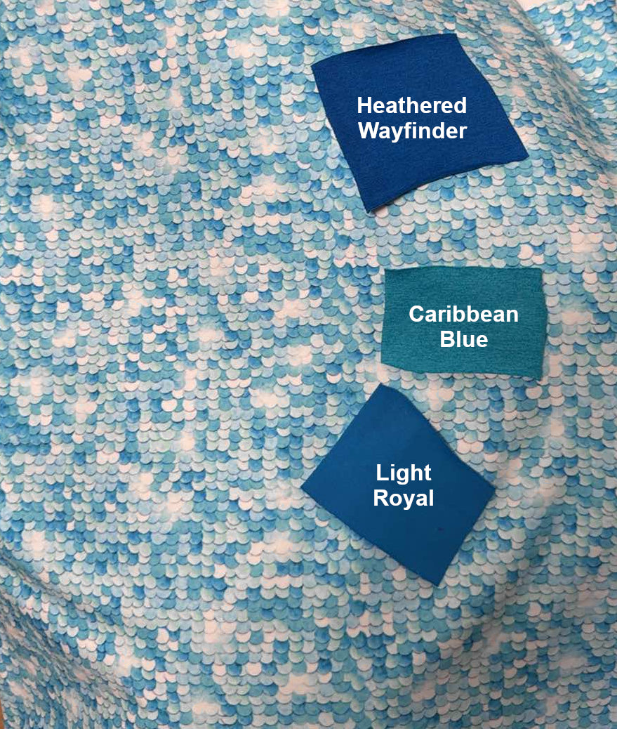 Blue Scales - Poly/Spandex Single Brushed Performance - 1 Yard Cut