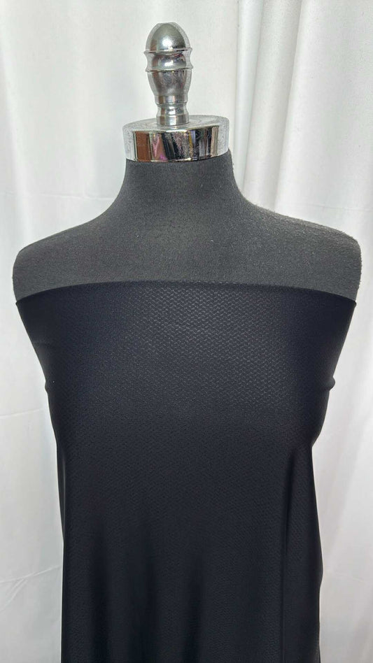 Black Embossed - Nylon/Spandex - 1 Yard Cut