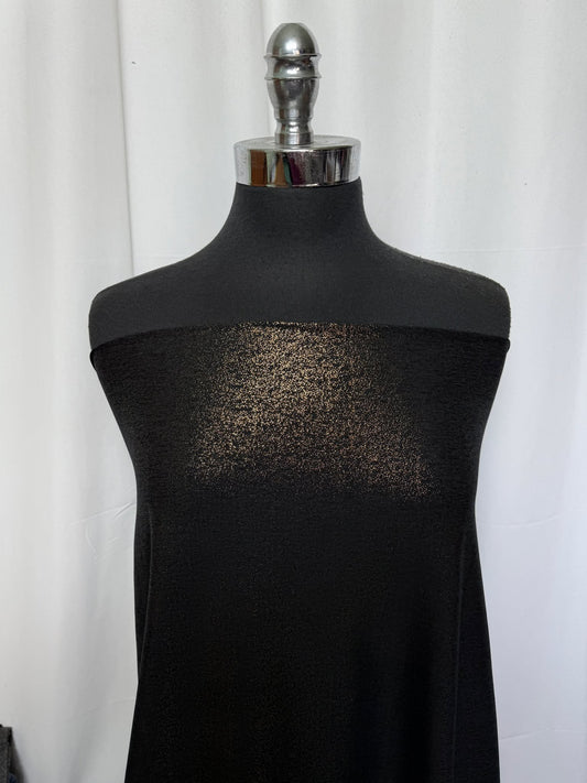 Black 2-Tone with Gold Foil - Peached Performance - 2 Yard Cut