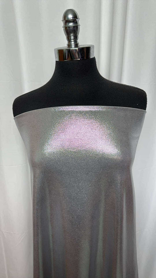 Silver on Grey- Foil Performance - 2 Yard Cut