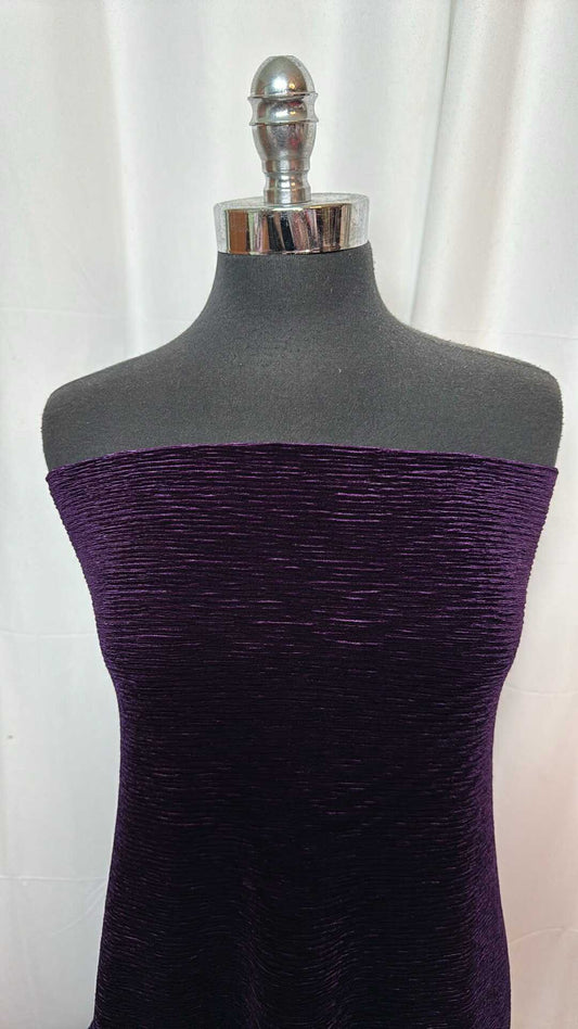 Purple - Crinkle Stretch Velvet - 2 Yard Cut