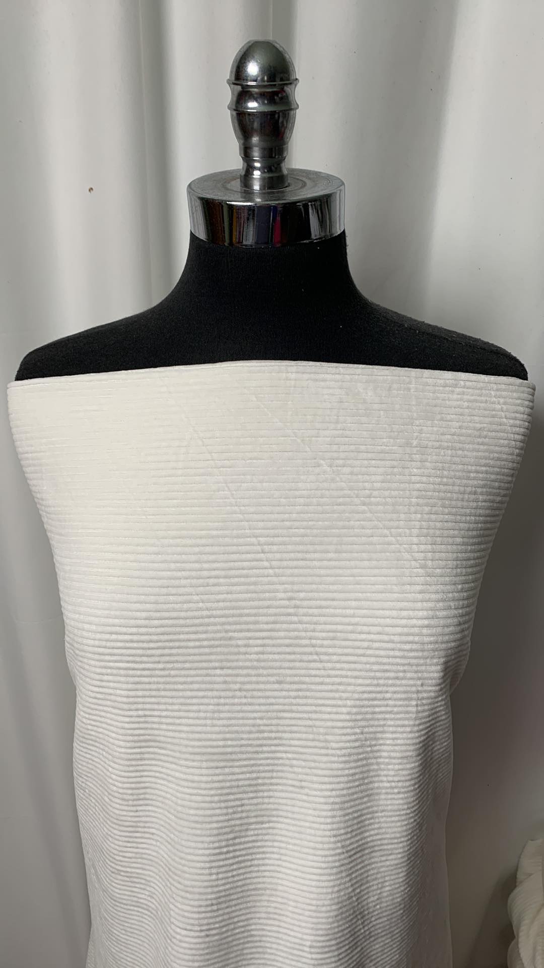 White - Knit Corduroy - 2 Yard Cut