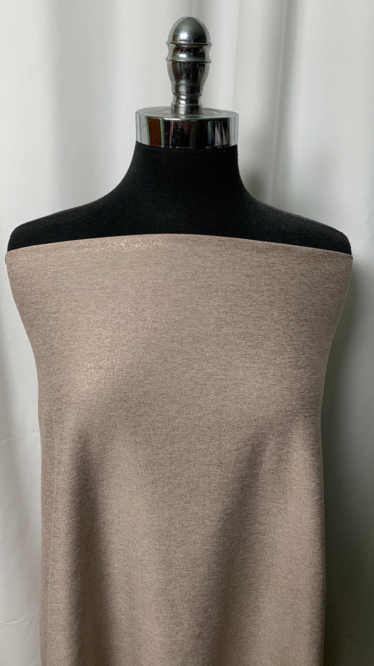 Taupe/Gold Foil - Peached Performance - 1 Yard Cut