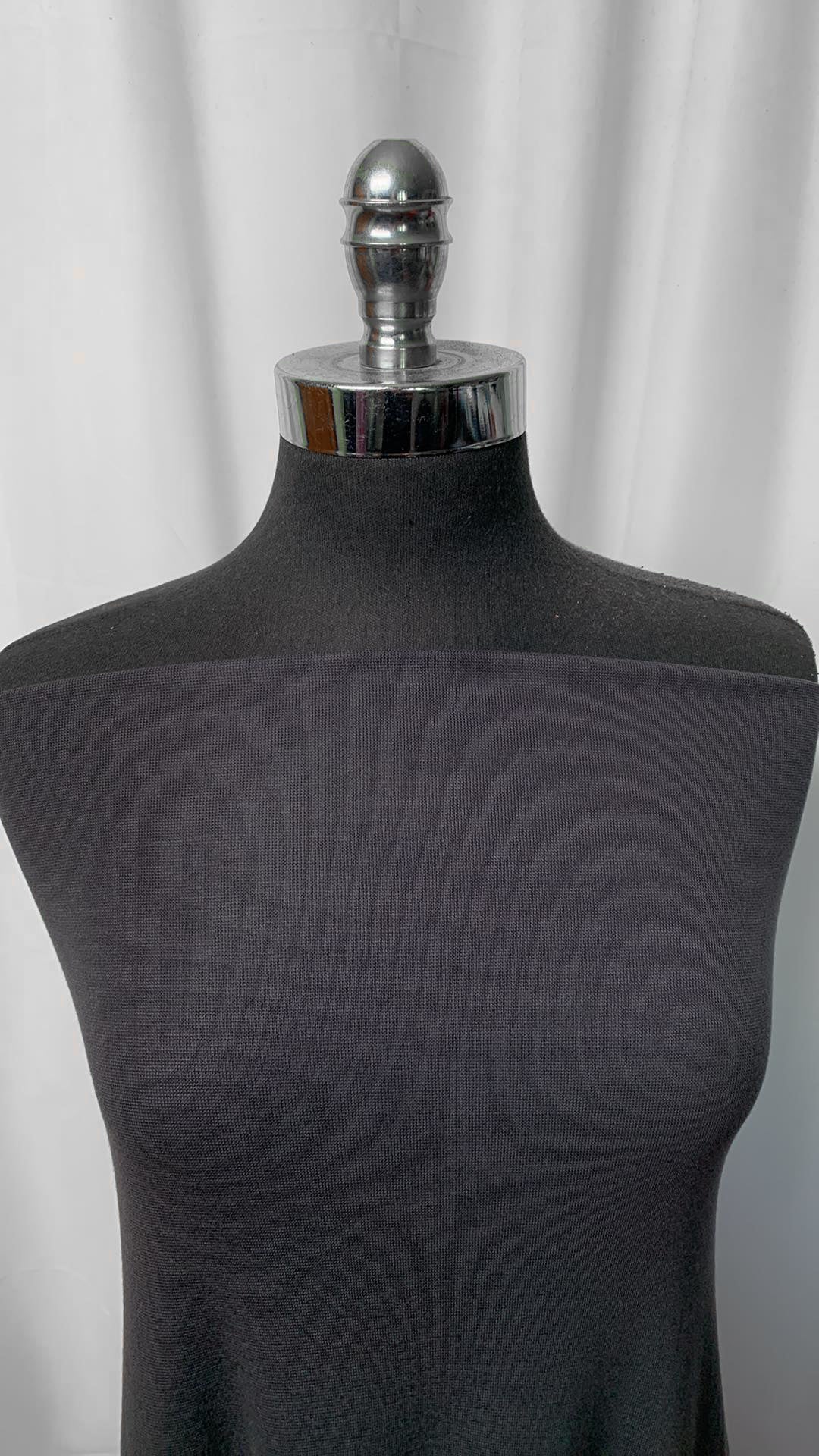 Charcoal - Compacted Rib Modal - By the yard