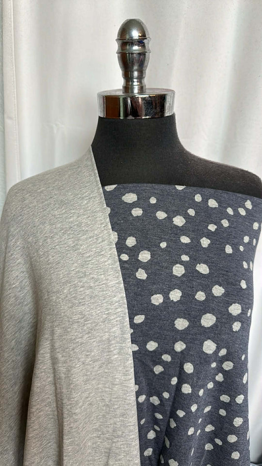 HEATHER GREY/DOT BUNDLE : 35" Cut of Dot PRS FT & 2YD Heather Grey C/S : A29808