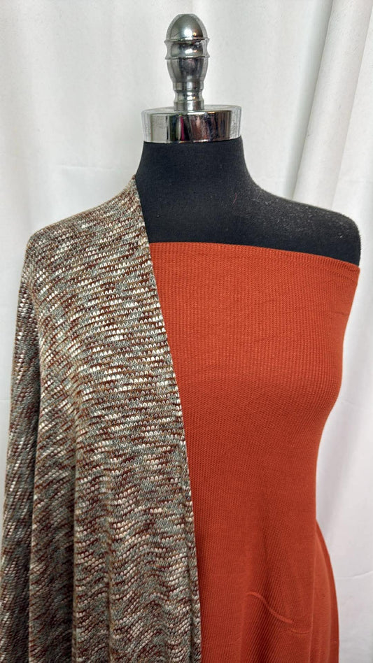RUST/MULTI SWEATER BUNDLE : 2YD Rust R/S Thermal & 2YD Multi Light-Weight SK : A30429
