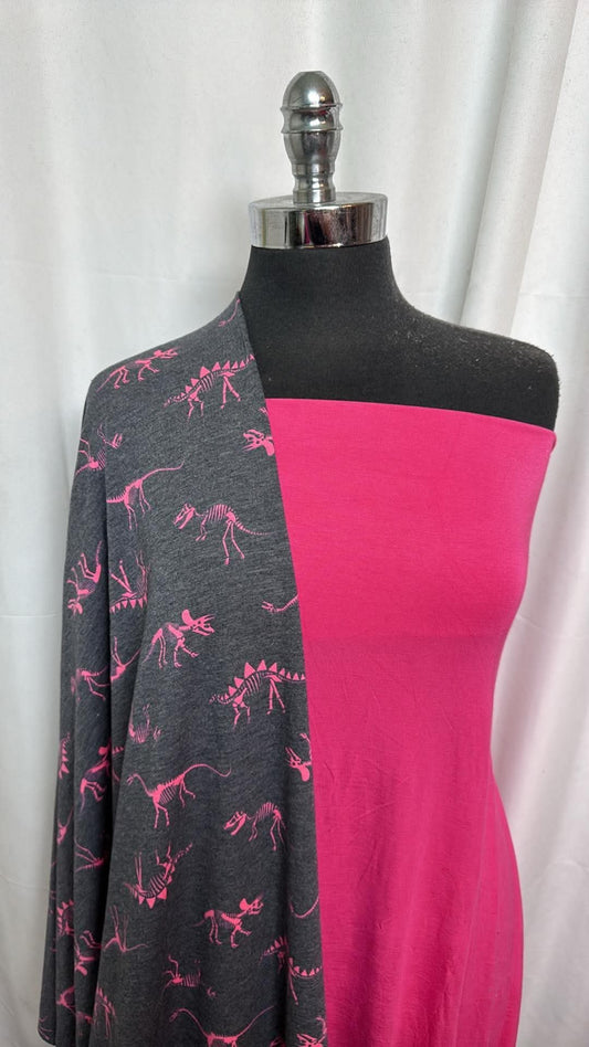 PINK DINO BUNDLE : 1YD Pink R/S & 1YD+ Dino PRS FT : A30606