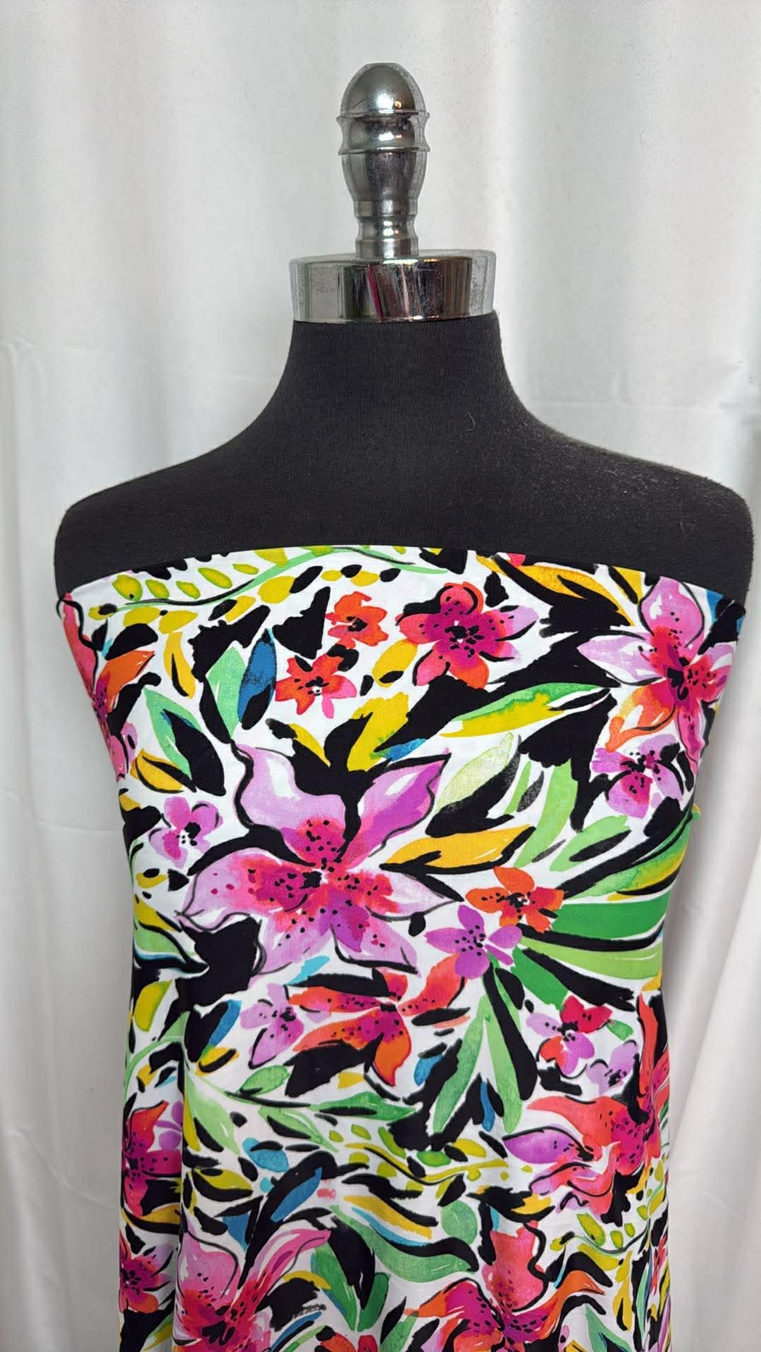 Bright Random Floral - Designer Nylon/Spandex Swim - 2 Yard Cut