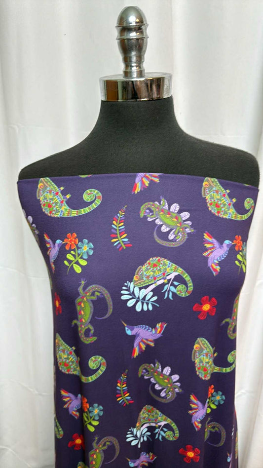 Purple Chameleon - Double Brushed Poly Spandex - 2 Yard Cut