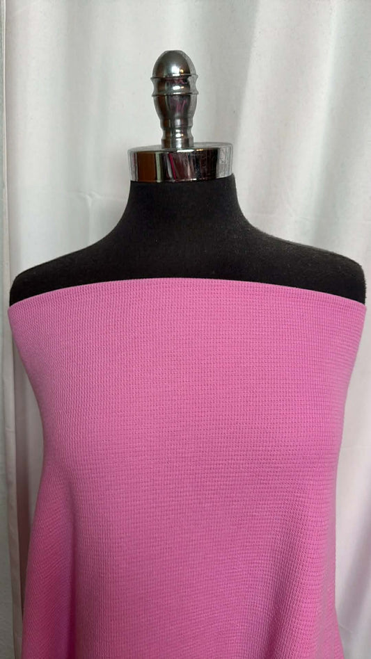 Pink - PRS "Comfy" Flatback Thermal Knit - 2 Yard Cut