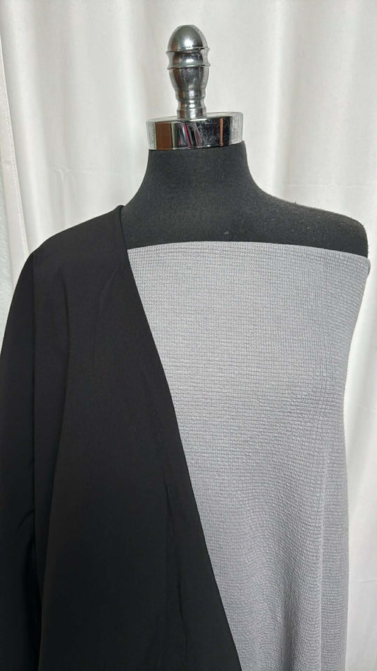 GREY/BLACK BUNDLE : 2YD Grey C/P/S Comfy Thermal & 3YD Black Fleece-Back Softshell : A29362