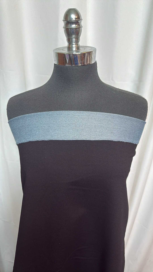 Black- Cotton/Spandex KNIT DENIM - 2 Yard Cut