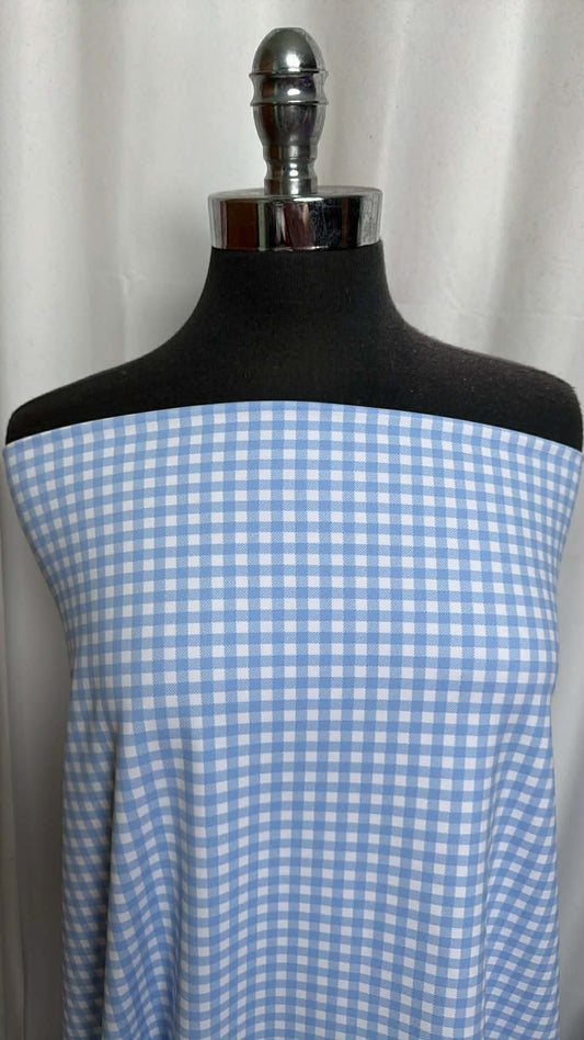 Blue Gingham - Poly/Spandex Performance - 2 Yard Cut