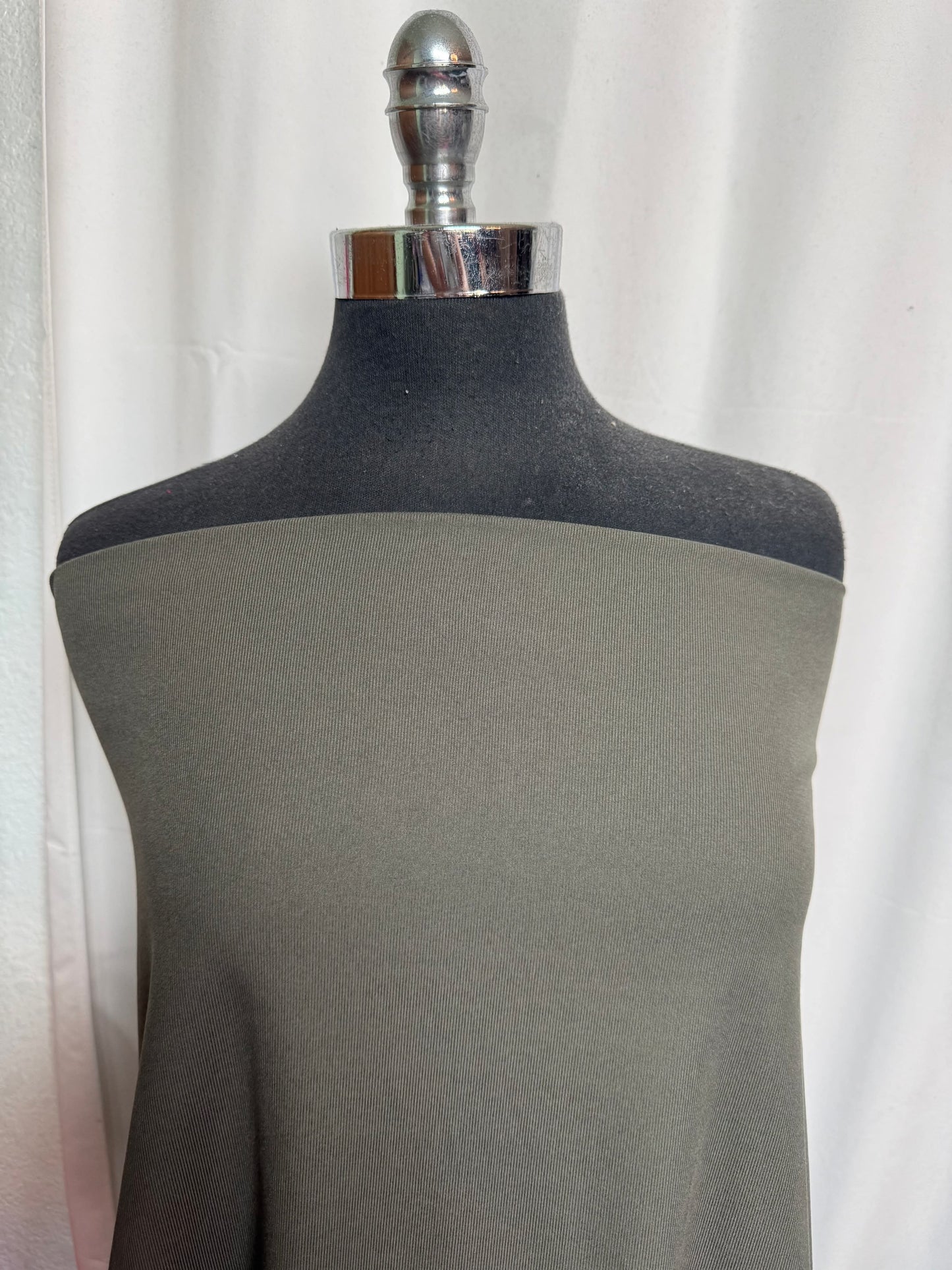 Dusty Olive - Peached Performance Rib - 2 Yard Cut