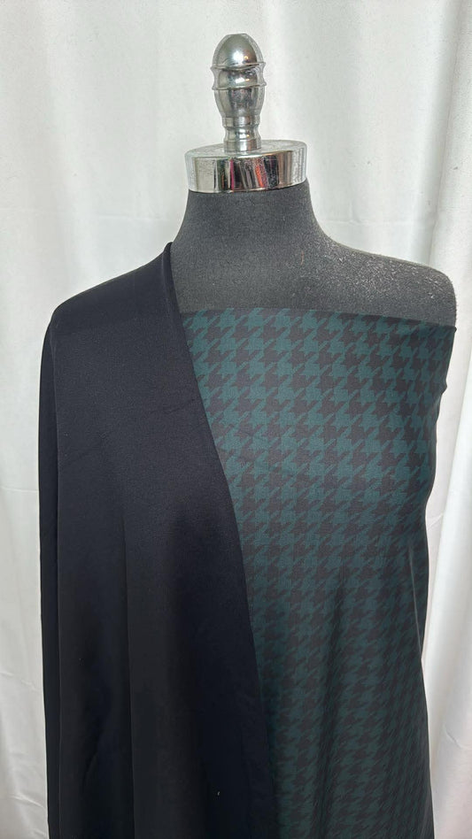 BLACK/HUNTER HOUNDSTOOTH BUNDLE : 1YD + 30" Houndstooth Yoga PF & 1YD Black DriFit : A30453