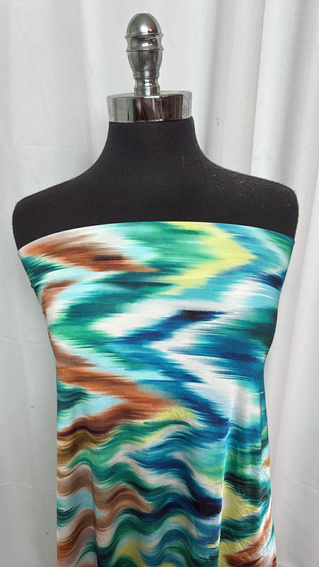 Blurry Chevron - Designer Nylon/Spandex Swim - 1 Yard Cut