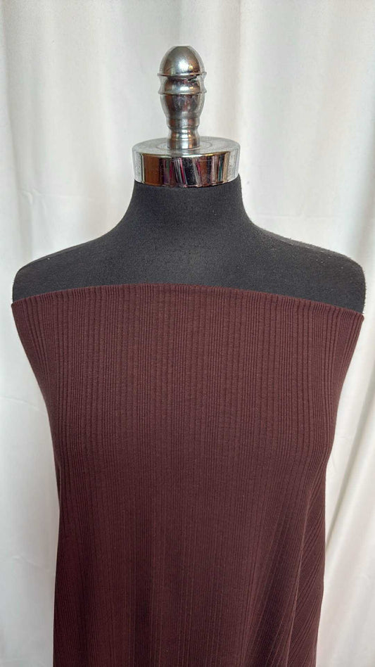Chocolate - Cotton/Spandex Variegated Rib Knit (48" Wide) - By the Yard