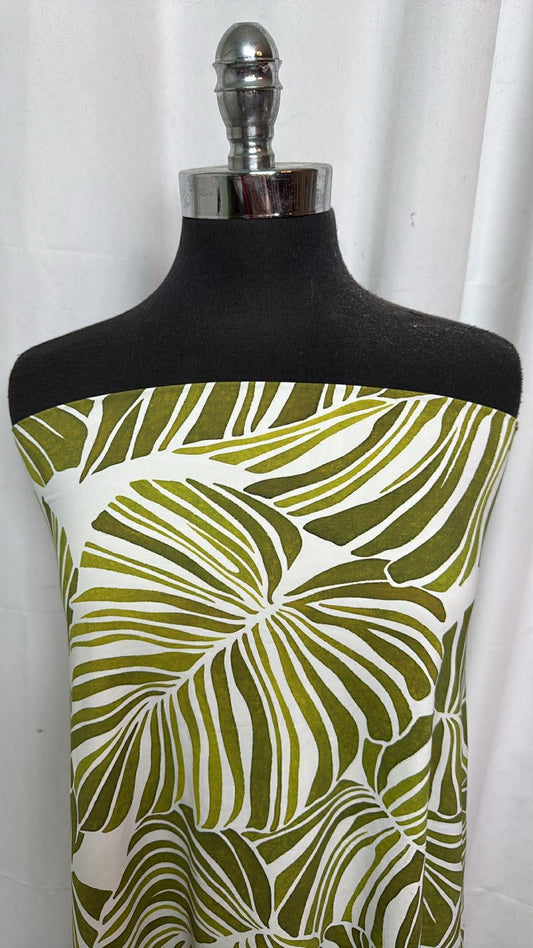 Big Green Leaves - Designer Nylon/Spandex Swim - 2 Yard Cut