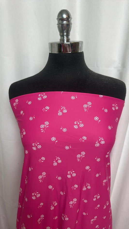 Fuchsia Floral - Designer Nylon/Spandex Swim - 1 Yard Cut