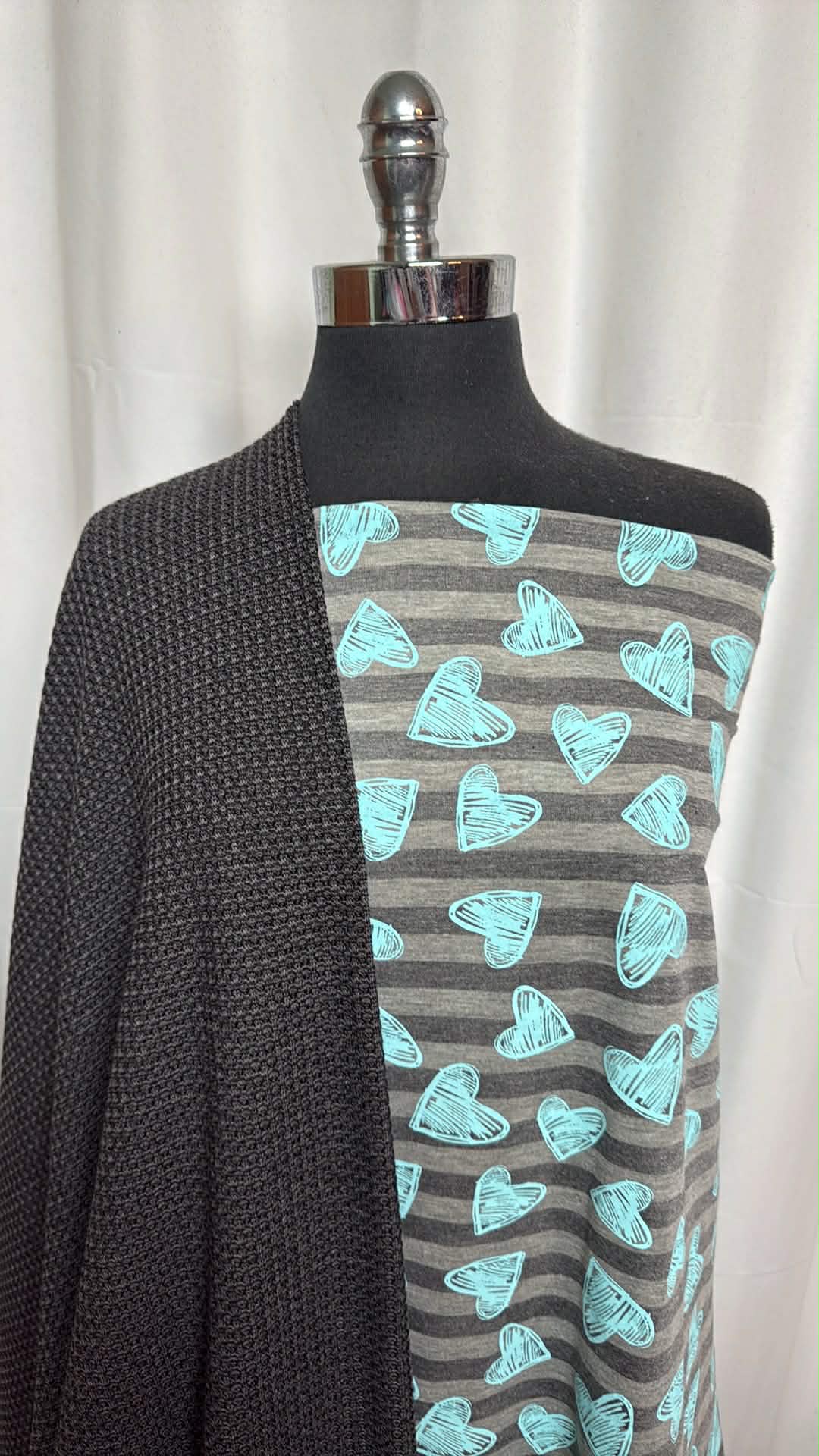 CHARCOAL/HEARTS BUNDLE : 2YD Hearts PRS Jersey & 2YD Charcoal Waffle : A29389
