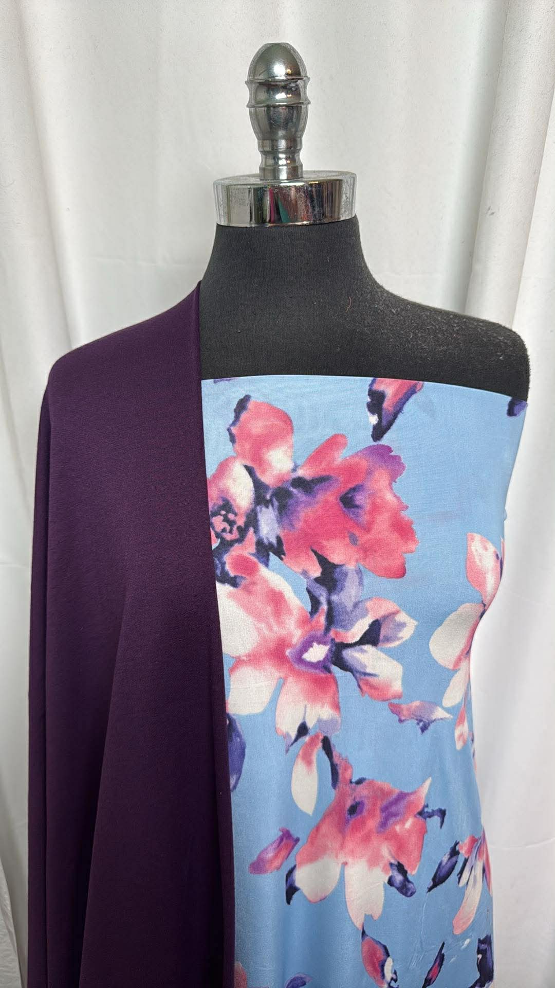 PURPLE/BLUE FLORAL BUNDLE : 1.5YD Floral Venezia & 2YD Purple PRS FT : A30428