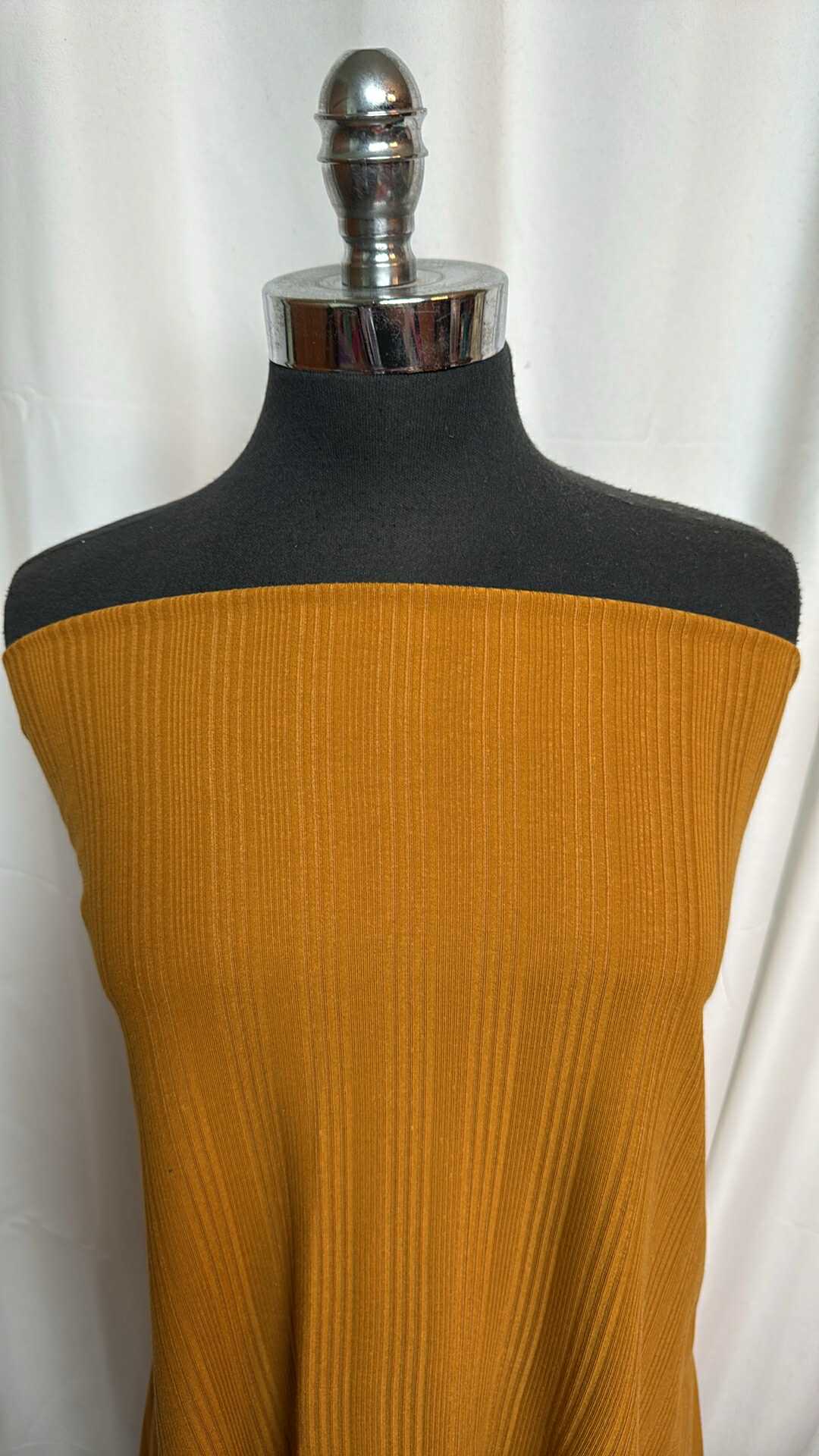 Mustard - Cotton/Spandex Variegated Rib Knit (48" Wide) - By the Yard