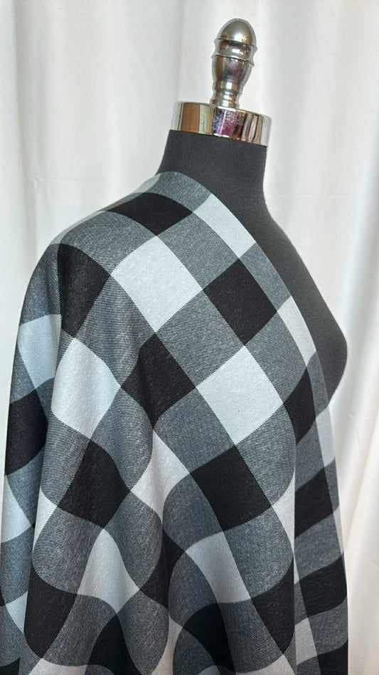 Black/Grey Buffalo Plaid - SuperPlush - By the Yard