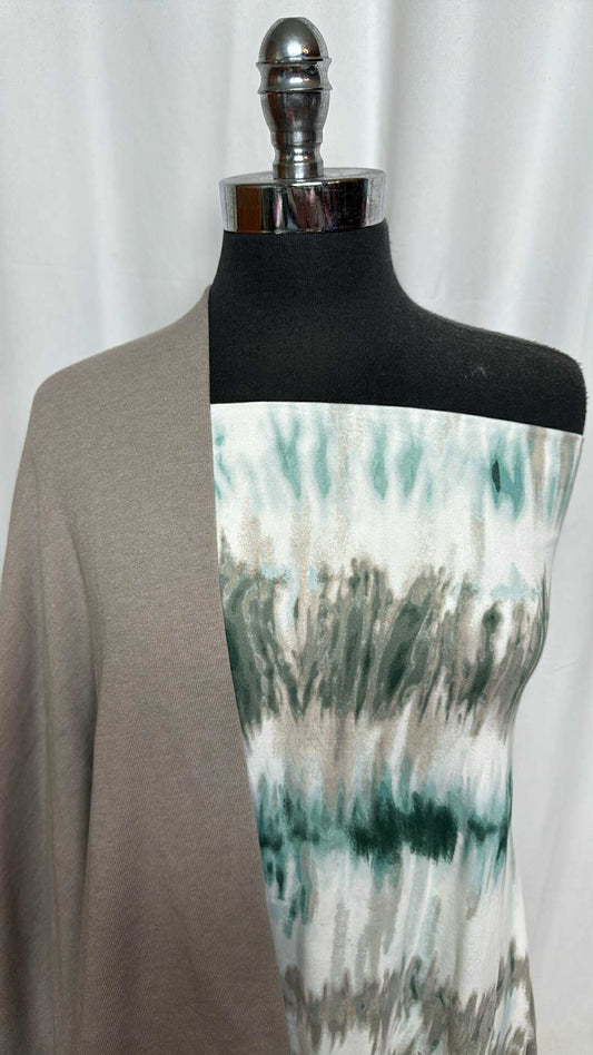 TIE DYE STRIPE BUNDLE : 2YD Tie Dye Stripe DBP & 1YD Solid Loop Terry (72" Wide) : A29226