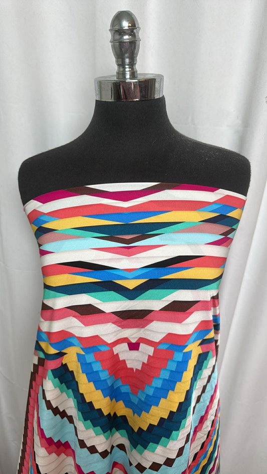 Multicolor Geo - Designer Nylon/Spandex Swim - 1 Yard Cut