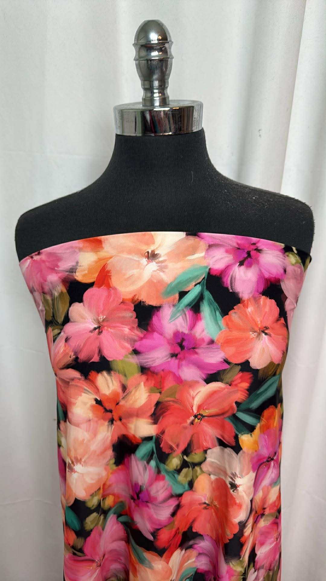 Brushstroke Floral - Designer Nylon/Spandex Swim - 2 Yard Cut