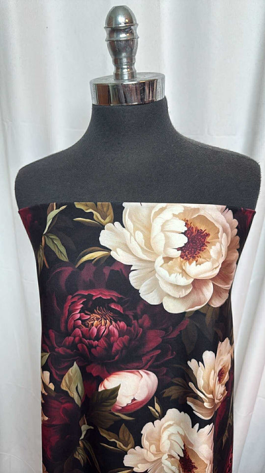 Peony Sonata - Poly/Spandex Single Brushed Performance - 1 Yard Cut