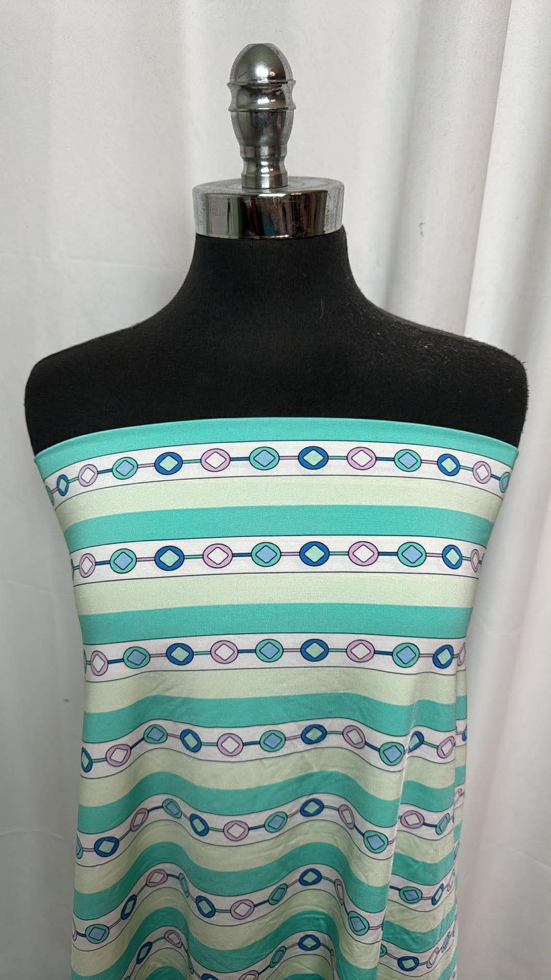 Stripes/Circles/Diamonds - Designer Nylon/Spandex Swim - 2 Yard Cut