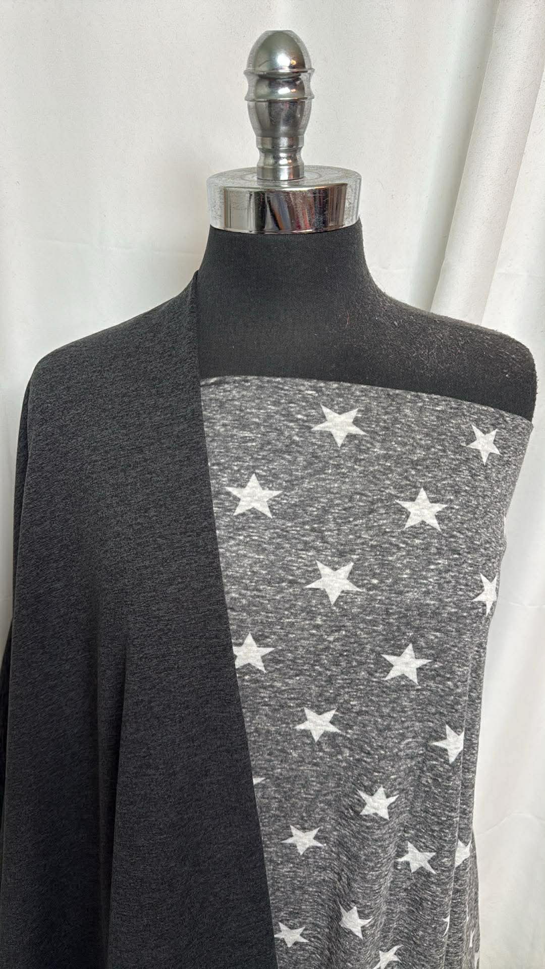 CHARCOAL/STAR BUNDLE : 2YD Star Triblend & 1YD Charcoal 2-Tone Peached PF : A30467