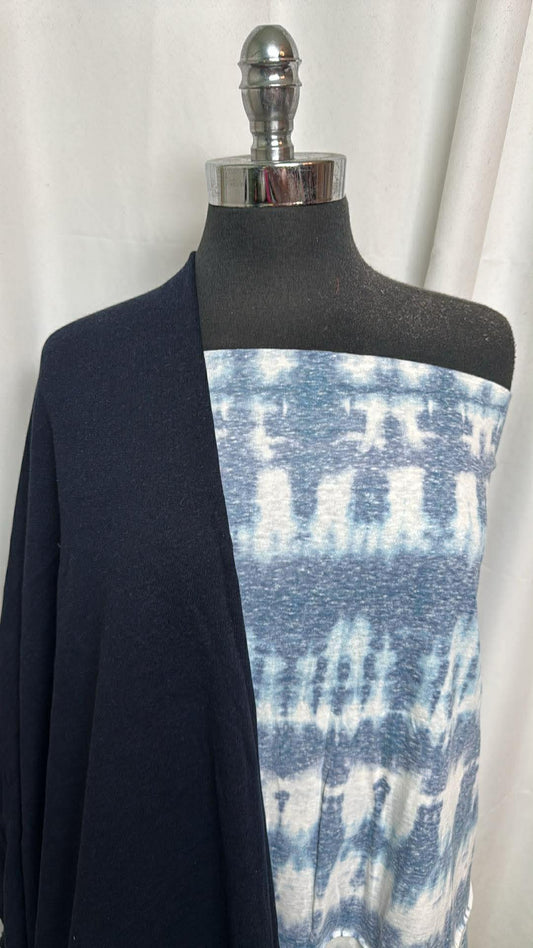 INDIGO/TIE DYE BUNDLE : 2YD Tie Dye Triblend & 2YD Indigo C/P FT : A30468