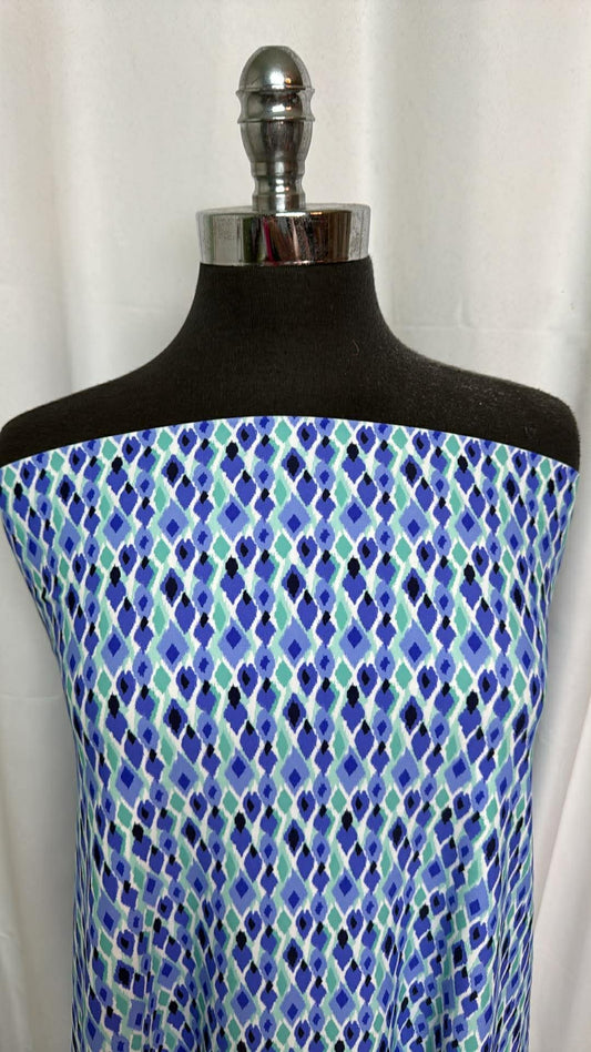 Purple/Blue/Green Diamonds - Designer Nylon/Spandex Swim - 1+ Yard Cut