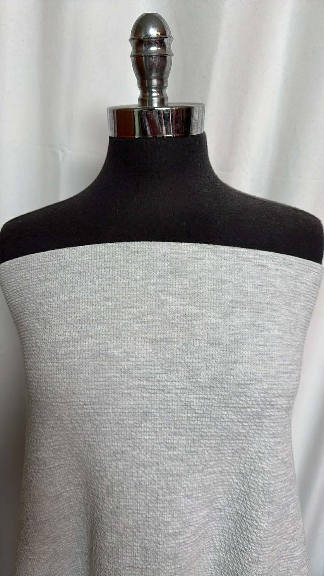 Heather Grey - PRS "Comfy" Flatback Thermal Knit - 2 Yard Cut