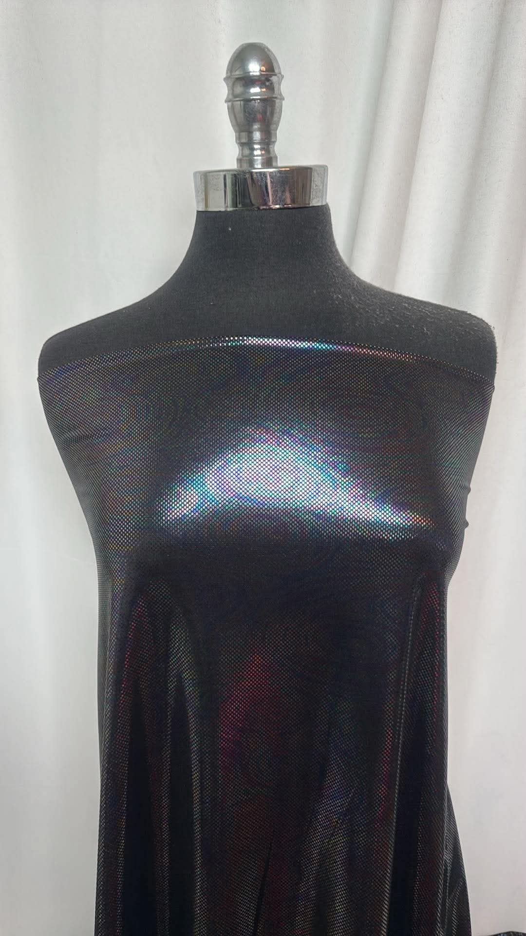 Black with Oil Slick Foil - ITY - 3 Yard Cut