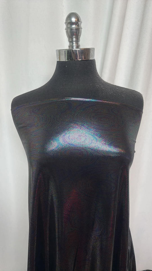 Black with Oil Slick Foil - ITY - 3 Yard Cut
