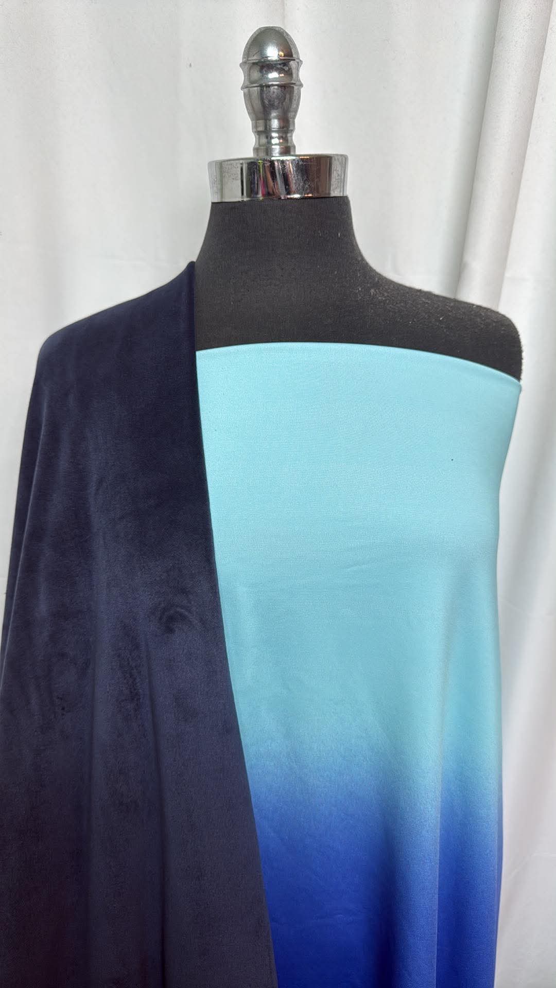 OMBRE/VELVET PLUSH BUNDLE : 2YD Ombre Reverse Single-Brushed PF & 2YD Navy Velvet Plush : A30618