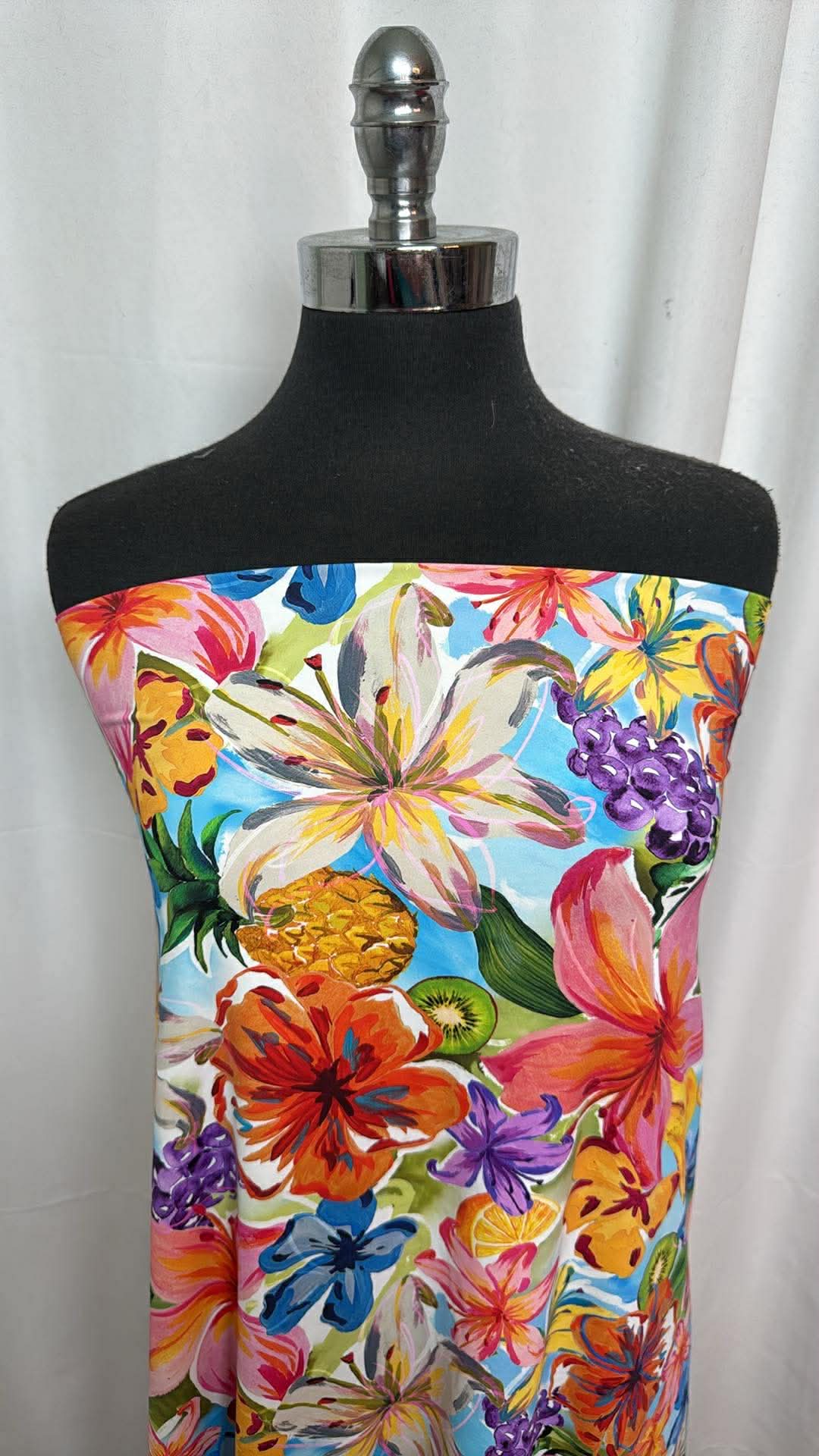Floral/Fruit - Designer Nylon/Spandex Swim - 2 Yard Cut