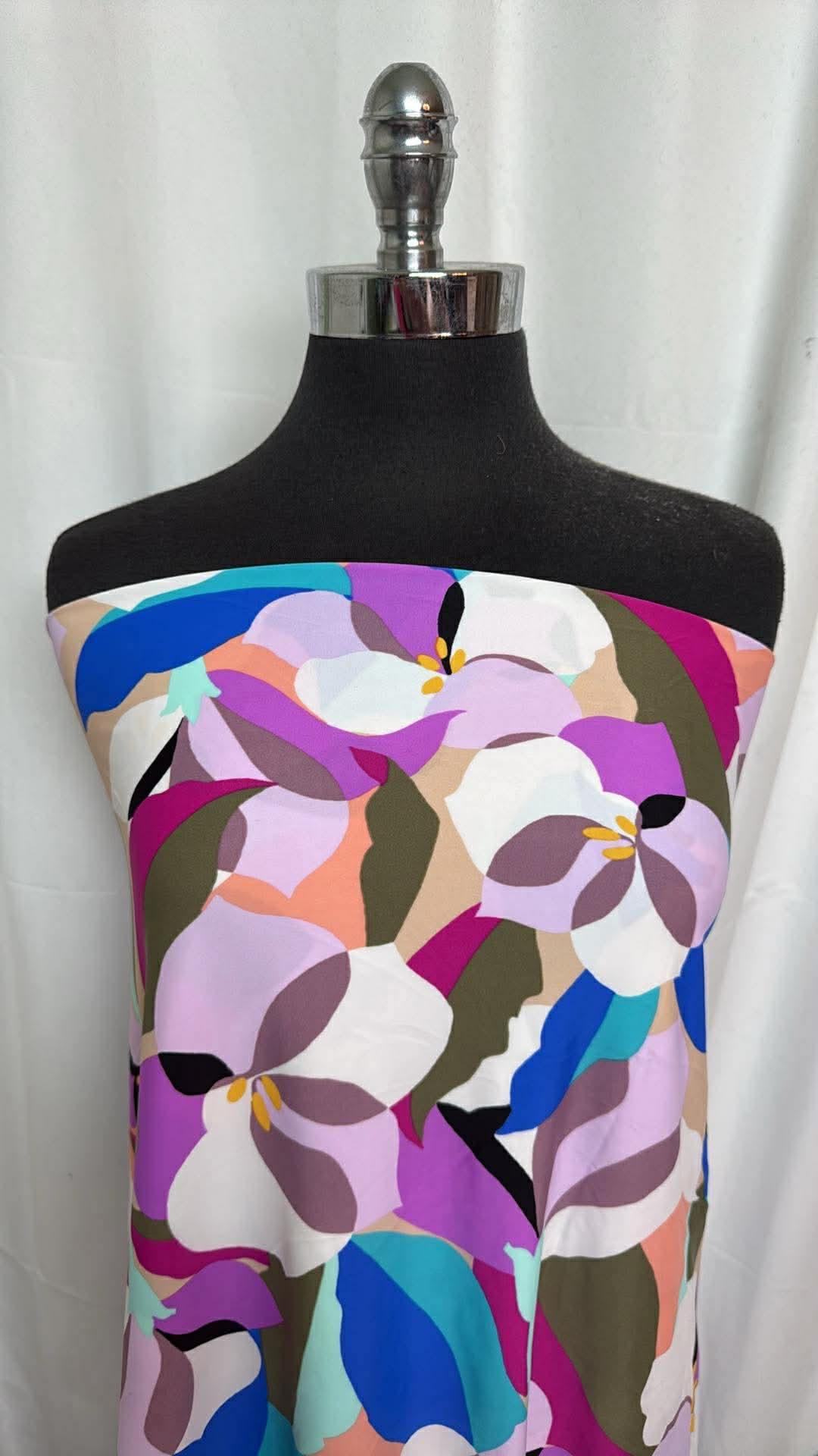 Multi Abstract Floral - Designer Nylon/Spandex Swim - 1 Yard Cut