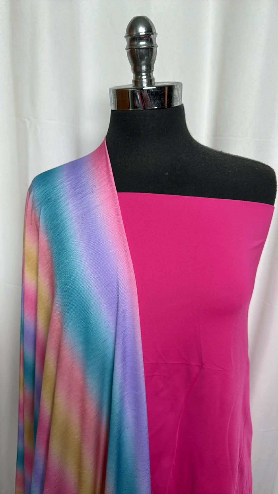 PINK/OMBRE STRIPE BUNDLE : 2YD Pink Brushed-Back PF & 2YD Ombre Stripe Bulgari : A29363