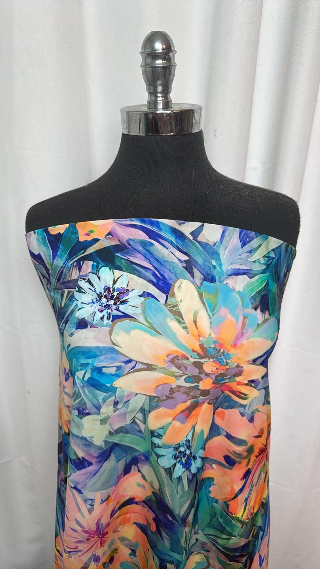 Multi Floral - Designer Nylon/Spandex Swim - 1 Yard Cut
