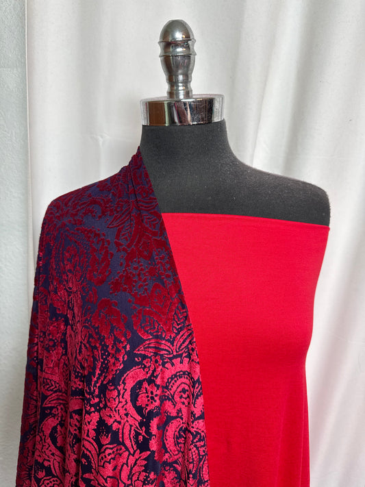 RED/BURNOUT BUNDLE : 2YD Red Featherweight PF & 2YD Velvet Burnout : A29799