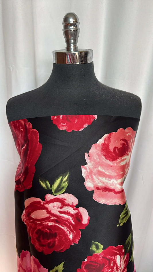 Large Floral - Heavy Poly Woven - 2 Yard Cut