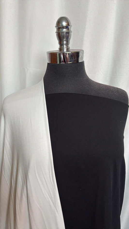 BLACK/WHITE BUNDLE : 2YD Solid Black Peached PF & 2YD White MVC : A29805