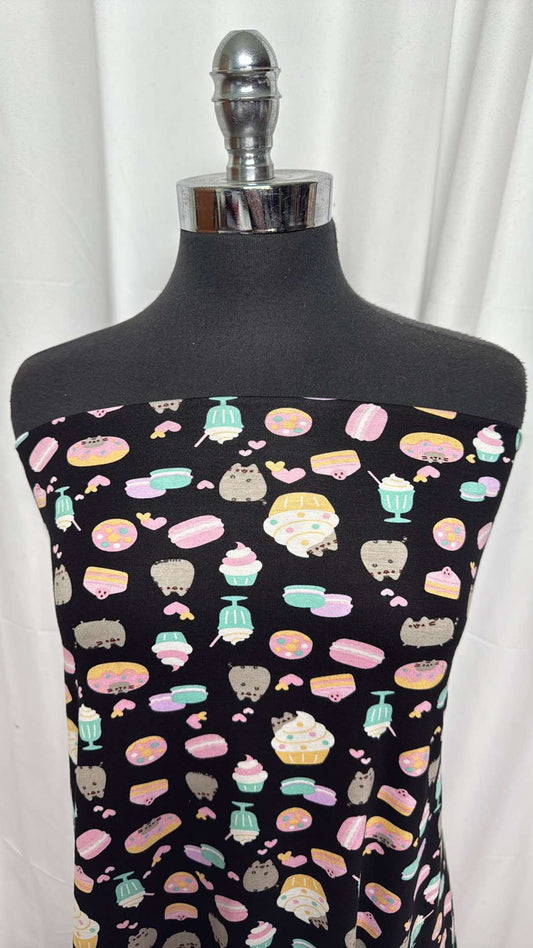 Totoro Snacks - Rayon/Spandex - 2 Yard Cut