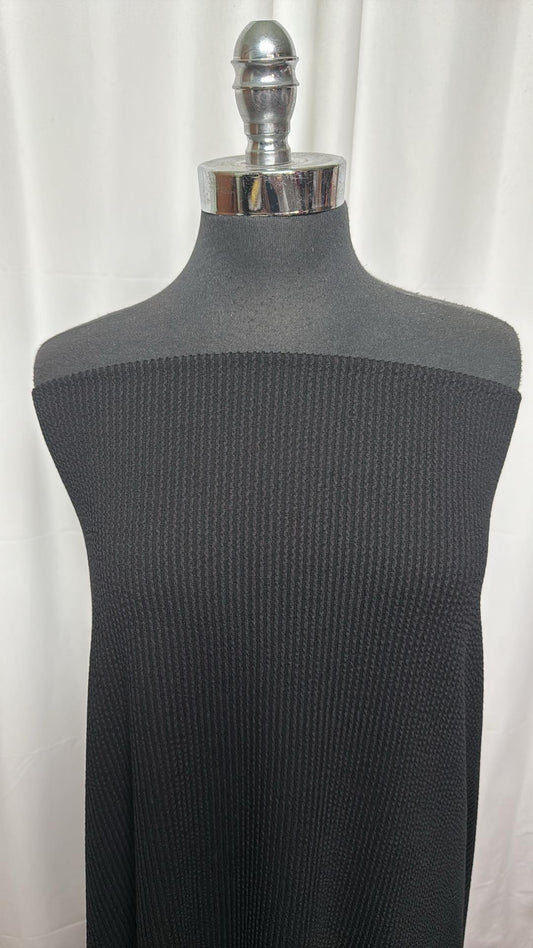 Black - Urban Rib Knit - 2 Yard Cut